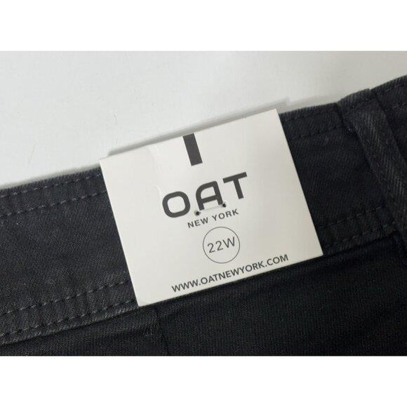 Oat New York Jeans Women's Size 22W High Rise Wide Leg Black Wash Raw Hem Jeans - Picture 7 of 8